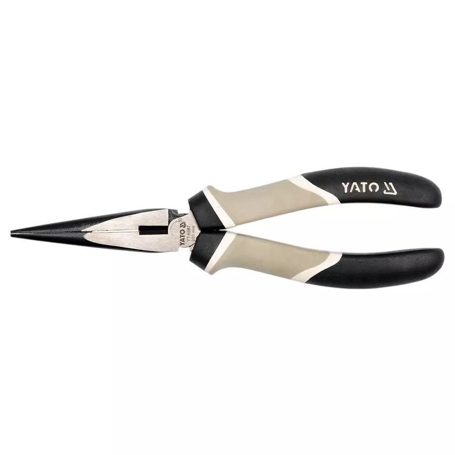 Yato 6 inch (150 mm) High Leverage Long Nose Plier Metal, PVC Body for Electrical Works, YT-6586