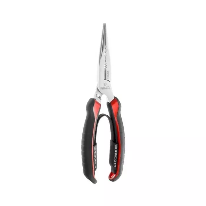 Facom Long Nose Pliers, 200 mm Overall, Straight Tip, 183AE.20CPE