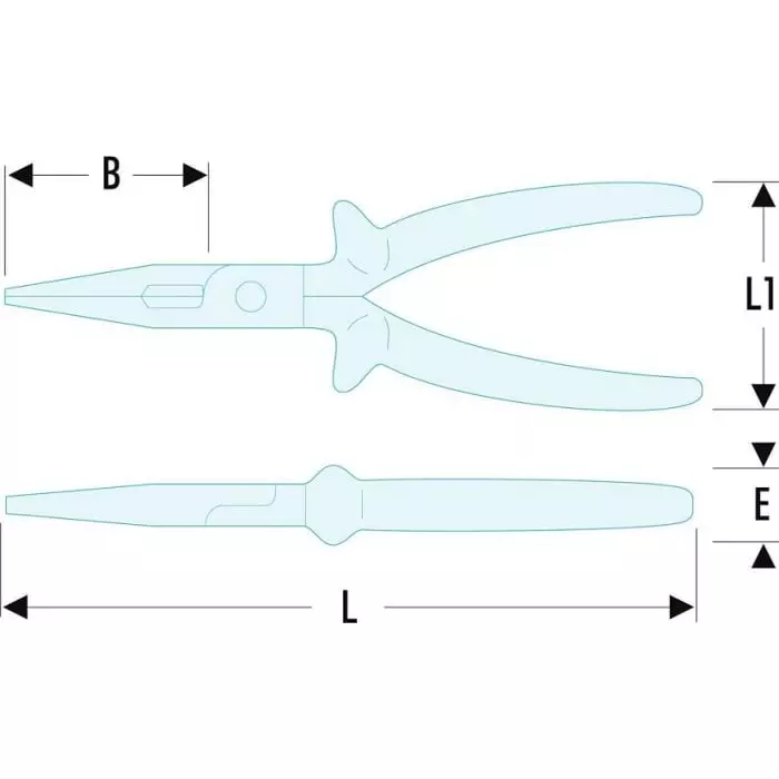 Facom Round Nose Pliers, 200 mm Overall, Straight Tip, VDE/1000V, 64mm Jaw, 195.20AVSE