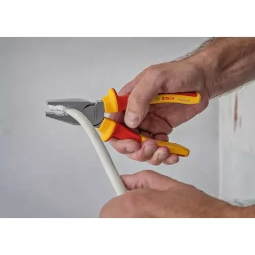 Bosch Professional VDE Pliers Set Chrome Vanadium Steel Anti-Slip Handles Easy Cutter, 1600A02NG1 (Pack of 4)