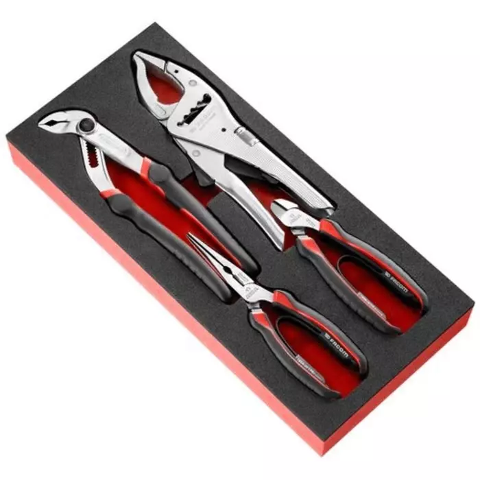 Facom 4-Piece Plier Set, Straight Tip, 160 mm, 200 mm Overall, MODM.CPEA1
