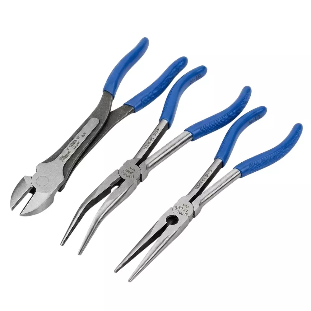 Blue-Point 3 Pcs Long Reach Plier Set Length 11 inch (279.4 mm) for Professional & DIY Usage, BDGPL300LR