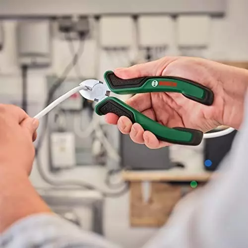 Bosch Plier Set Ergonomic Combination Diagonal and Long-Nose Pliers with Chrome-Nickel Coating, 1600A02C0S (Pack of 3)