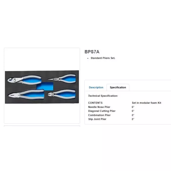 blue-point-4-pcs-standard-plier-set-grey-color-and-alloy-steel-body-for-professionals-diy-users-bps7a