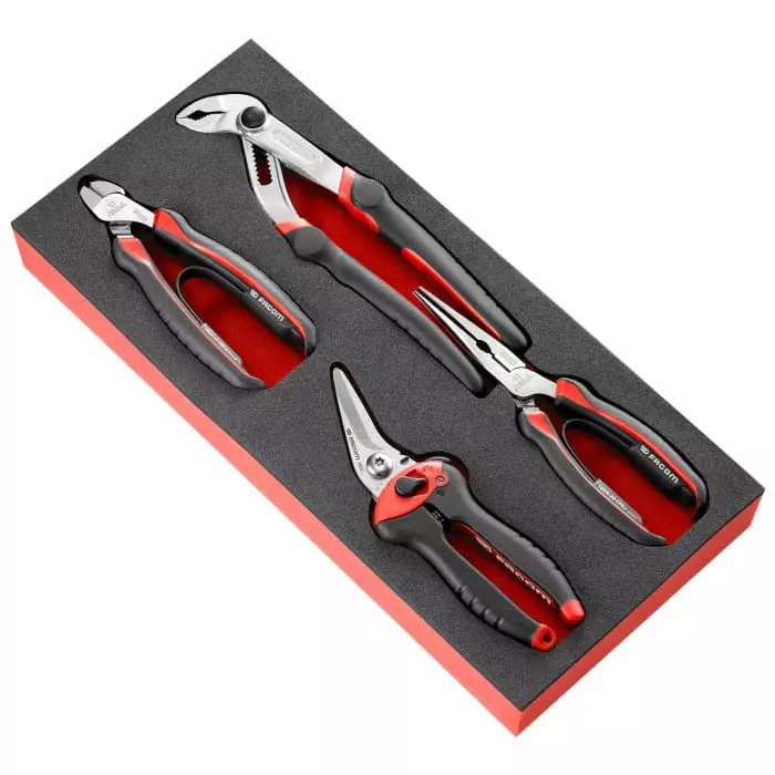 Facom 4-Piece Plier Set, Straight Tip, MODM.CPEA2PB