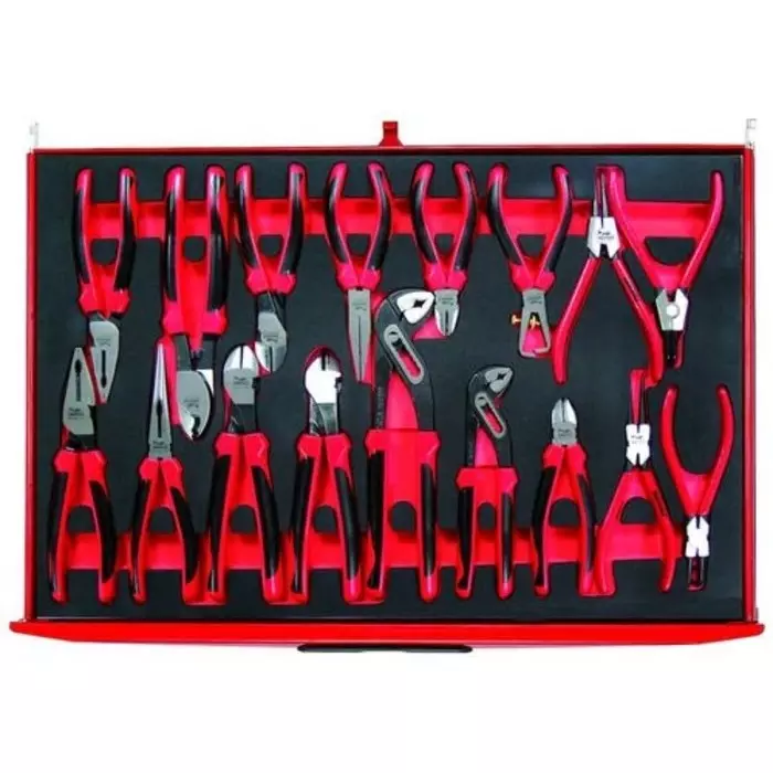 Teng Tools 17-Piece Plier Set, Angled, Bent, Flat, Straight Tip, TTEMB17