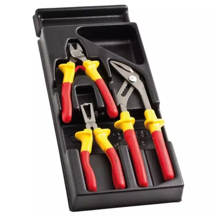Facom 3-Piece Plier Set, Angled, Straight Tip, VDE/1000V, MOD.VEA0