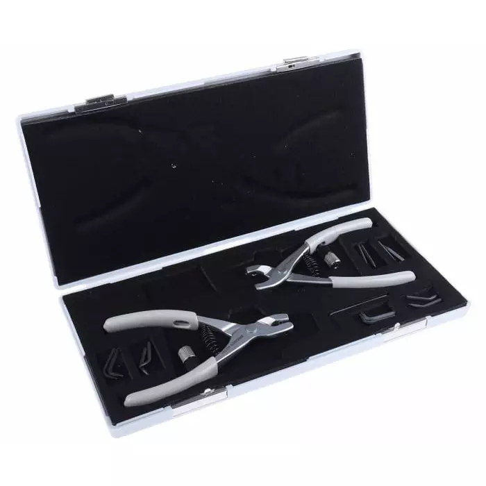 Facom 14-Piece Circlip Plier Set, Angled, Straight Tip, 250 mm Overall, 470.MT