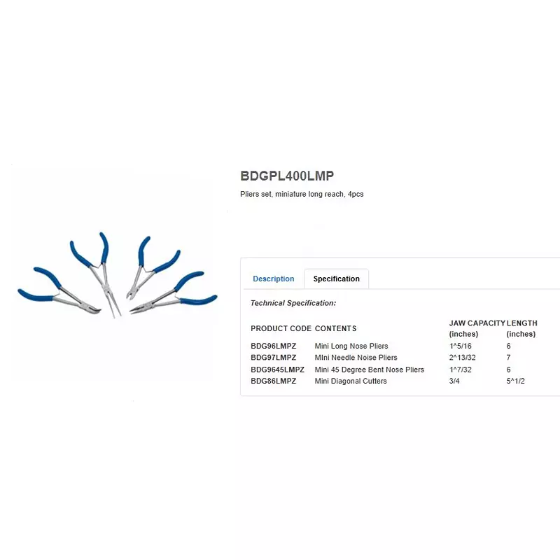 blue-point-4-pcs-plier-set-miniature-long-reach-with-chrome-nickel-finish-and-alloy-steel-body-bdgpl400lmp