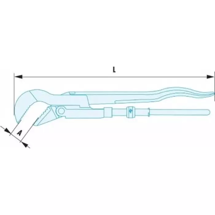 Facom Water Pump Pliers, 434 mm Overall, Angled Tip, 38mm Jaw, 120A.1P1/2SR