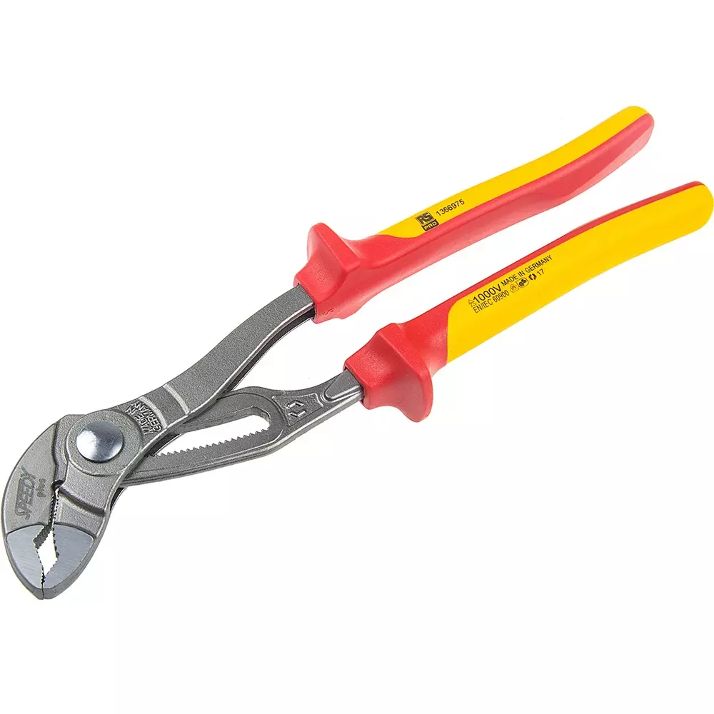 RS PRO Water Pump Plier 2 Piece Alloy Steel Chrome 250 mm, 1366975