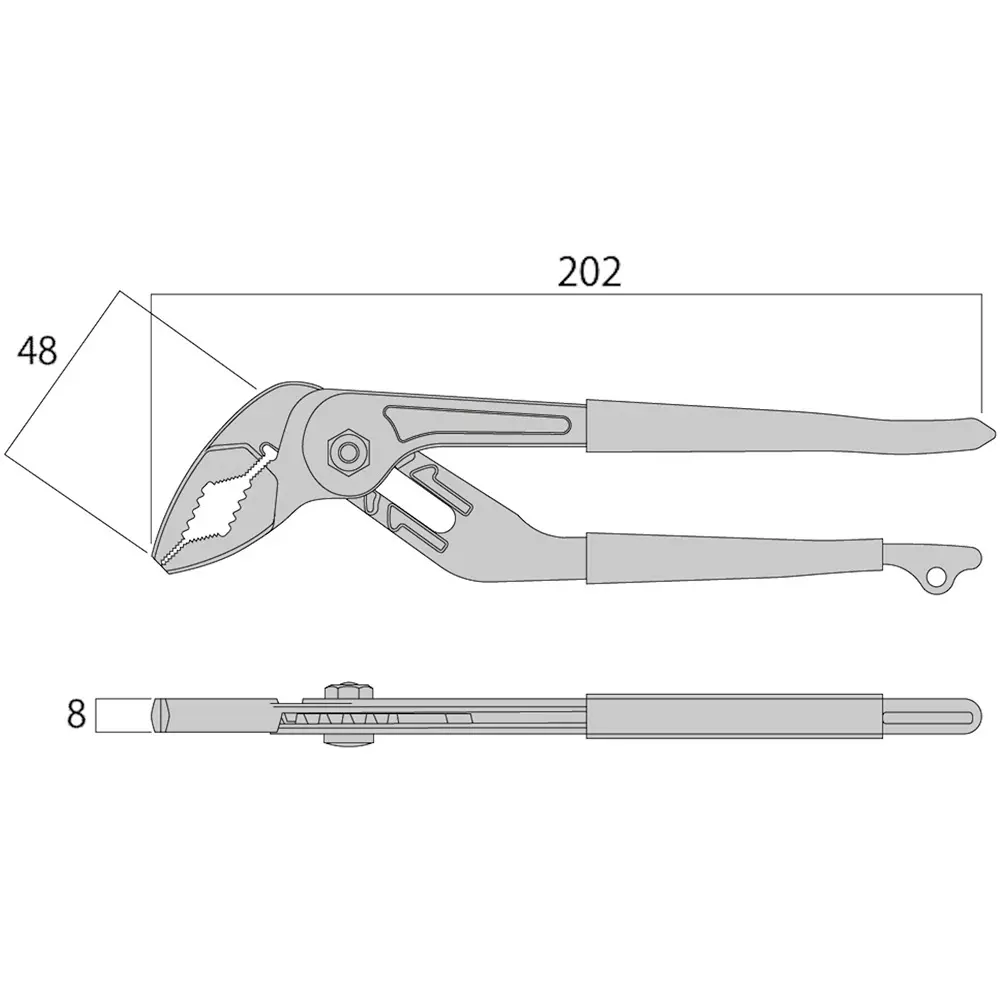 fujiya-ultra-lightweight-waterpump-plier-200-mm-overall-length-130-200-bg