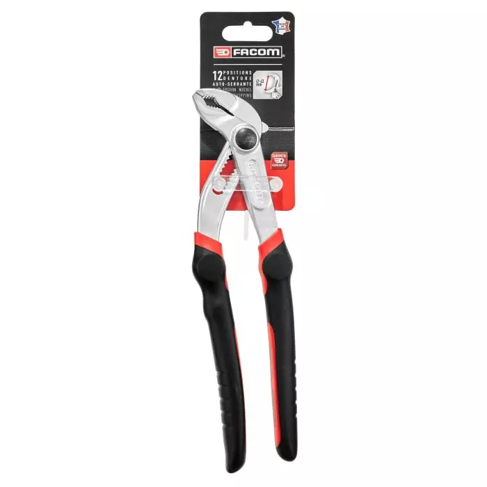 Facom Water Pump Pliers, 185 mm Overall, Lock Grip Tip, 48mm Jaw, 181A.25CPEPB