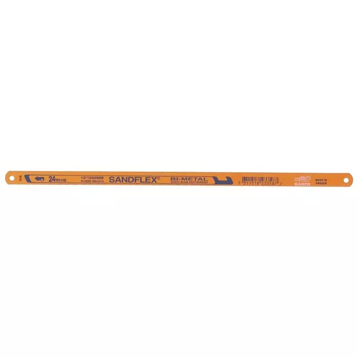 Bahco Hacksaw Blade Spring Steel 300 mm Blade Length 24 TPI, 3906-300-24-10P (Pack of 10 Pcs)