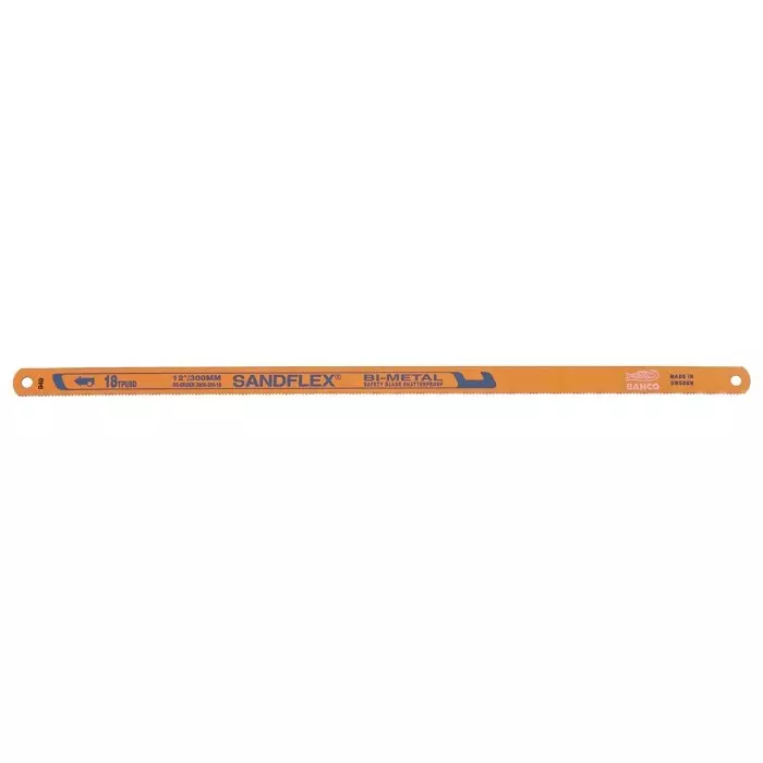 Bahco Bi-metal Hacksaw Blade 300 mm Blade Length 18 TPI, 3906-300-3P