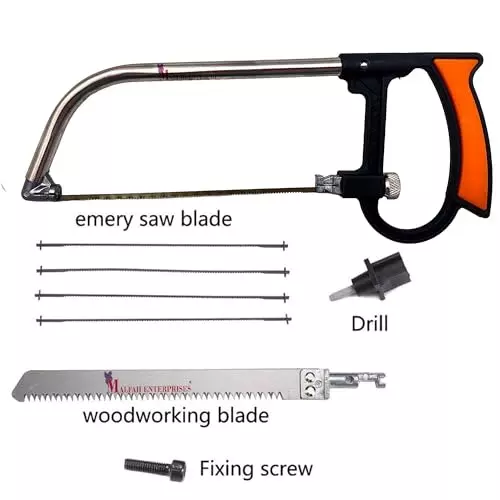 Malfah Enterprises 7-in-1 Multi-Purpose Hacksaw Kit With Multi Blades Alloy Steel Blade ABS