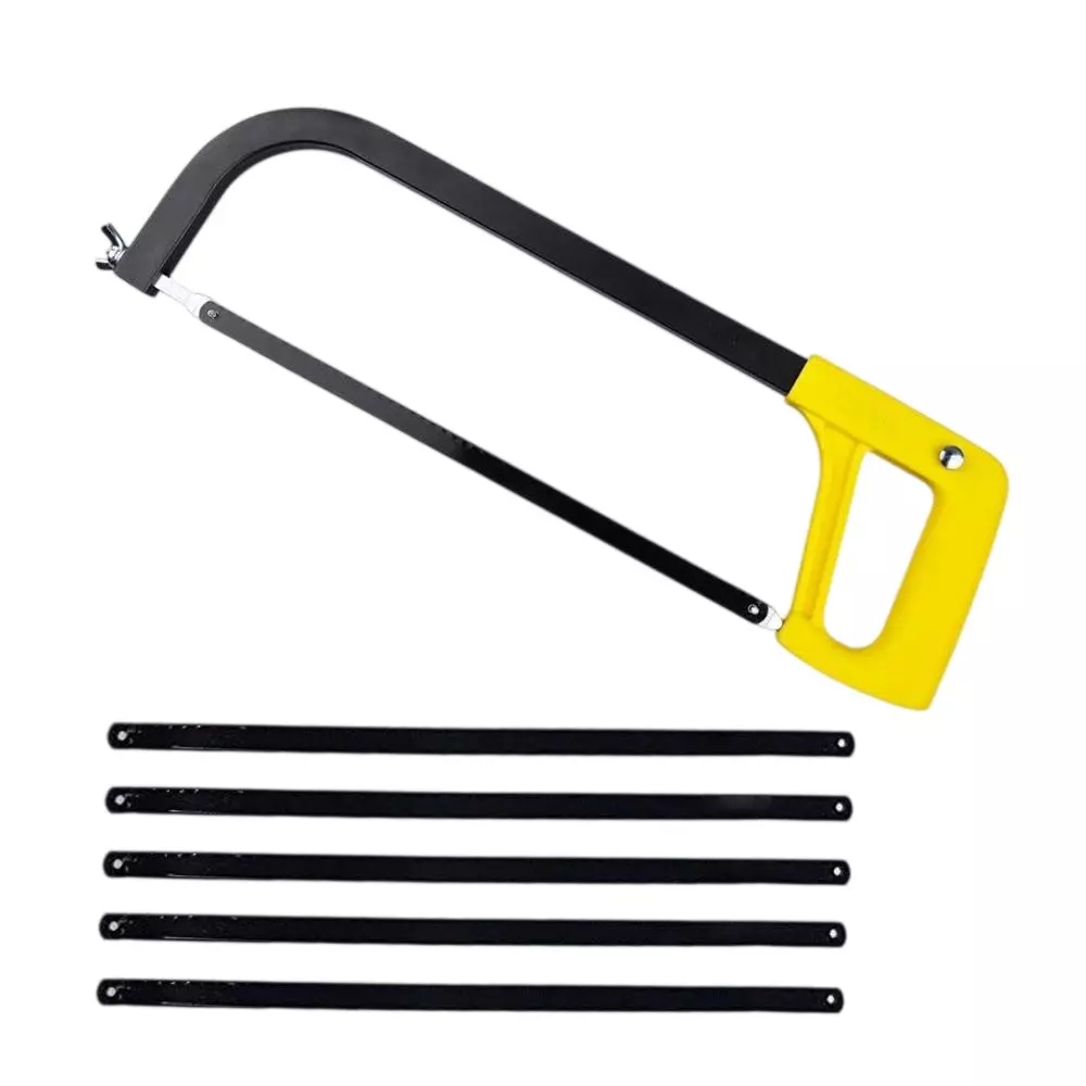 Veltrix Heavy Duty Hacksaw Frame with 5 Blades Steel Hand Saw for Cutting Metal, Wood, PVC and Plastic