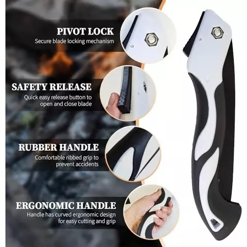 MECRAAF Folding Hand Saw 254 mm (10 inch) Length High Carbon Steel (SK5) for Wood, HT- SAW