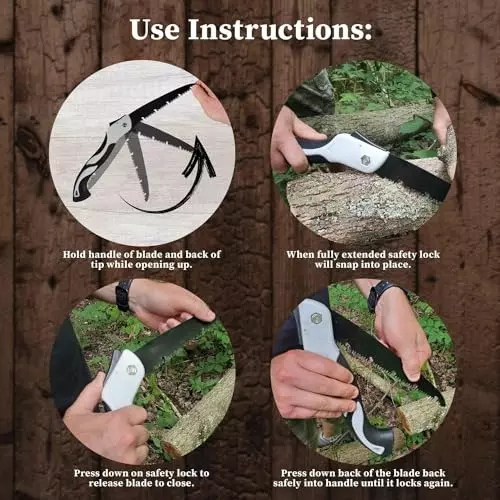 MECRAAF Folding Hand Saw 254 mm (10 inch) Length High Carbon Steel (SK5) for Wood, HT- SAW