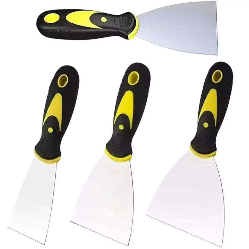 ARUDIP Flexible Putty Screaper Set 0.7 inch (1.77 cm) Metal Scrapers (Pack of 4)