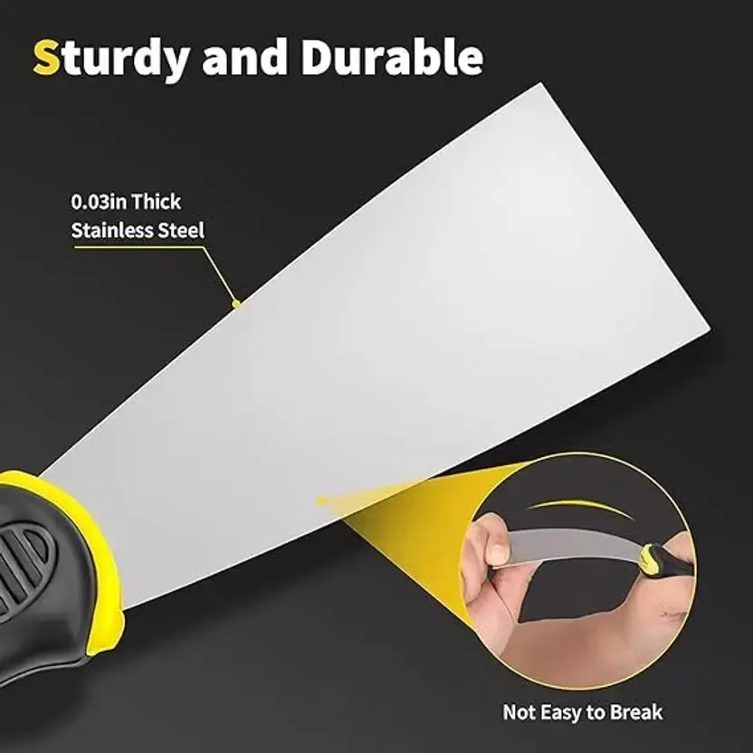 ARUDIP Flexible Putty Screaper Set 0.7 inch (1.77 cm) Metal Scrapers (Pack of 4)