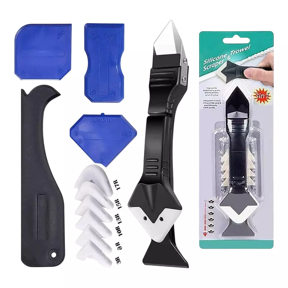FLOSTRAIN Ergonomic Design Silicone Trowel & Scraper with 6 Inter Changeable Pads