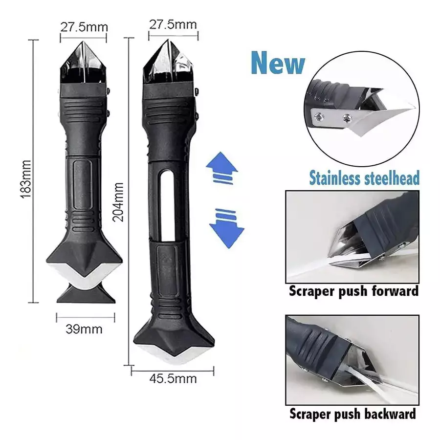 FLOSTRAIN Ergonomic Design Silicone Trowel & Scraper with 6 Inter Changeable Pads