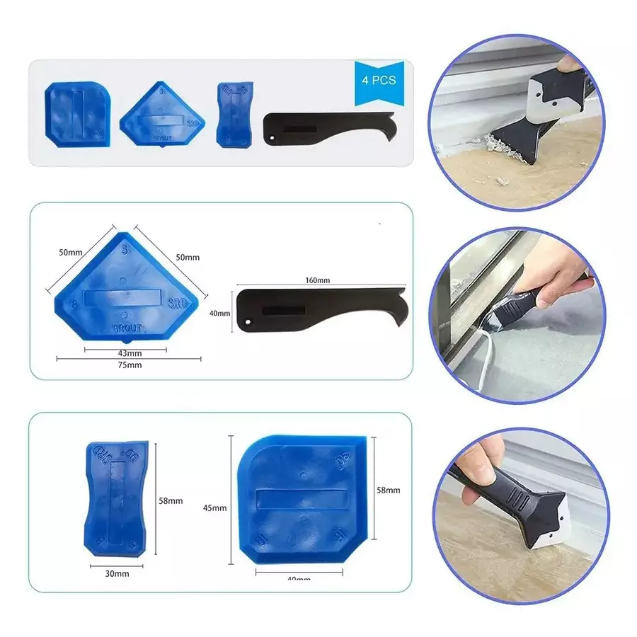 FLOSTRAIN Ergonomic Design Silicone Trowel & Scraper with 6 Inter Changeable Pads