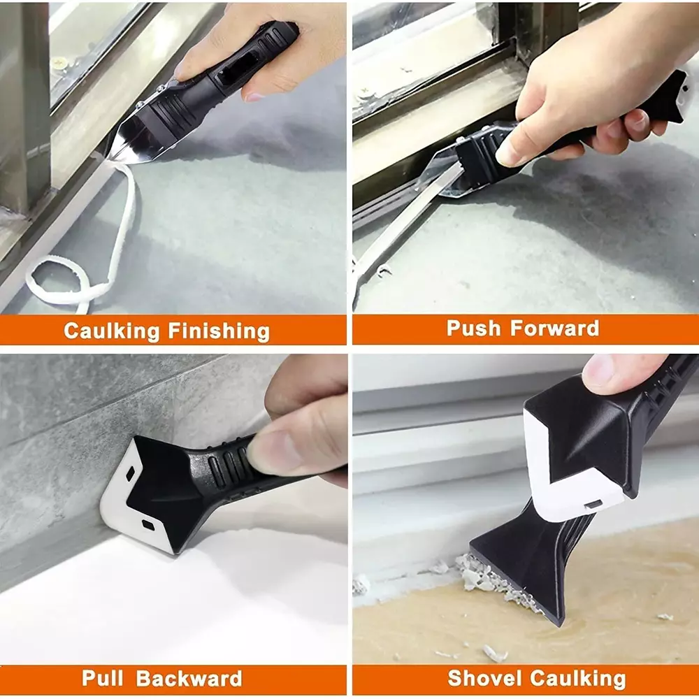 HBD SALES 3 in 1 Silicone Trowel Scraper 20 cm (8 inch) Length 90° Black