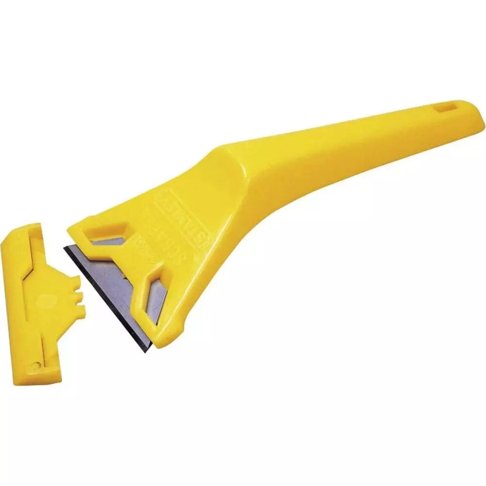 STANLEY Window Scraper Yellow Color Plastic Body with Heavy Duty Steel Blade, 28-590