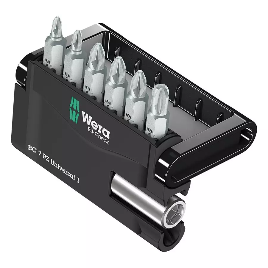 WERA BIT-CHECK SET W/UNIVERSAL HOLDER, 8PC, 05056296001