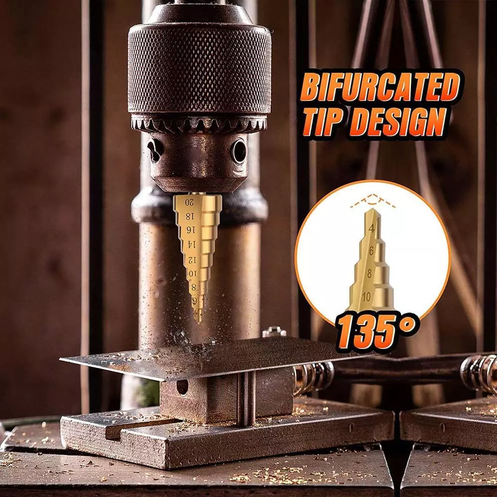 veltrix-3-pcs-cone-drill-bit-set-titanium-coated-high-speed-steel-step-bits-for-clean-and-precise-hole-expansion