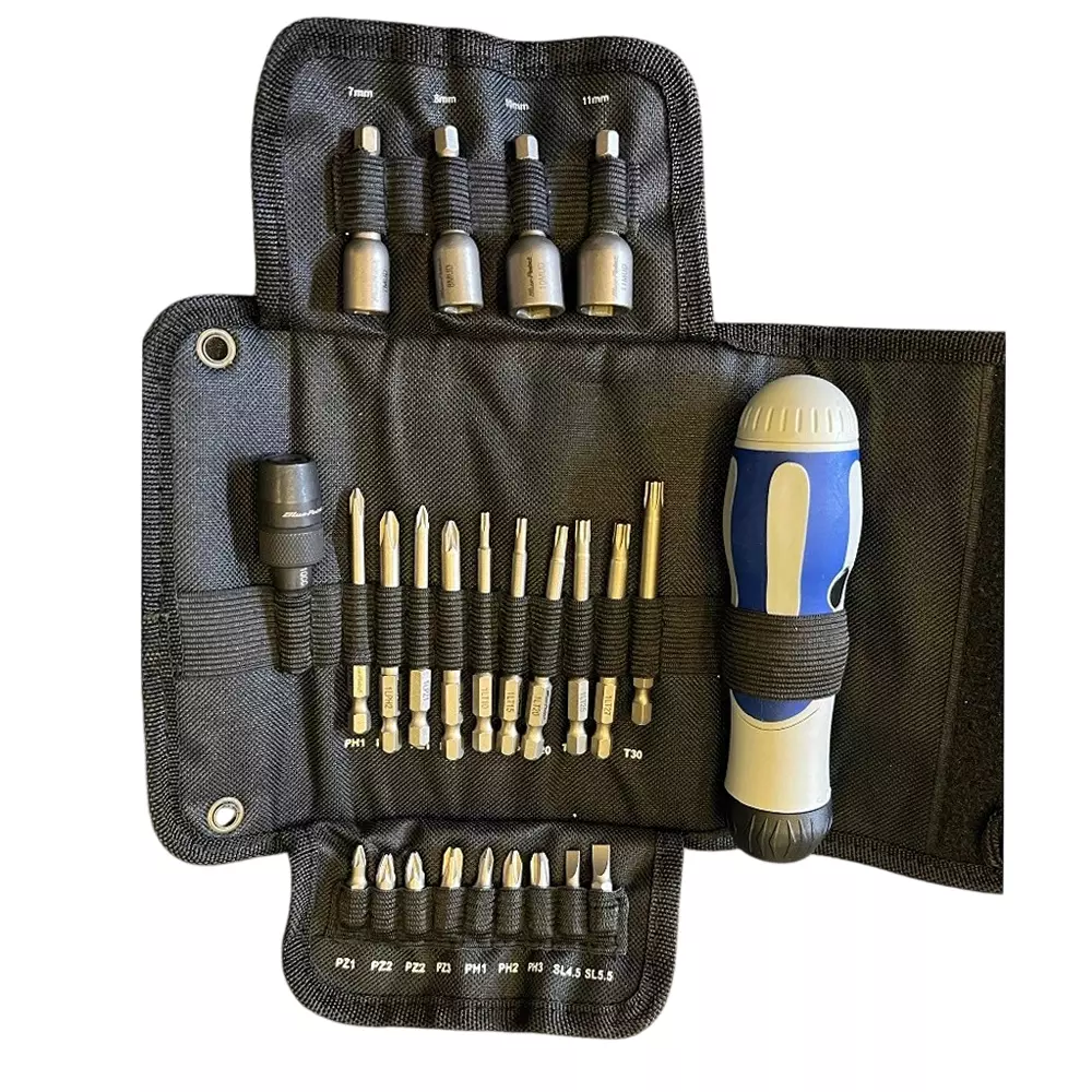 Blue-Point 31 Pcs Bit Set Alloy Steel Body and Pouch Packaging, BLP31BITP