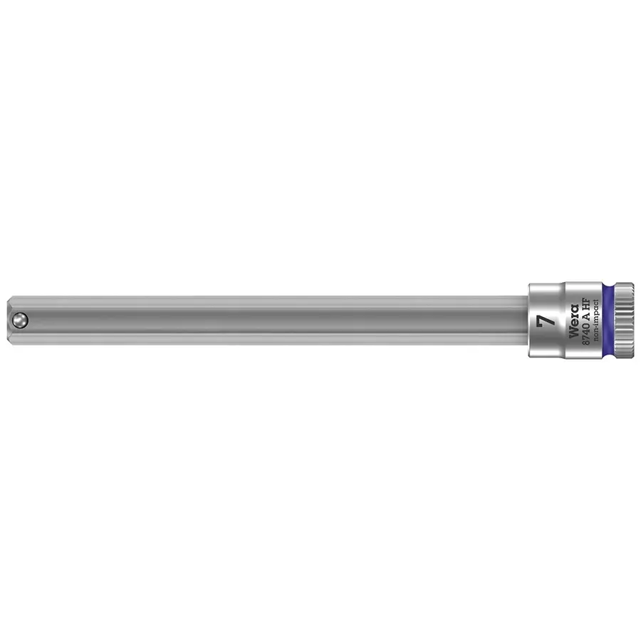 WERA BIT SOCKET, HEX, SIZE 7MM, 100MM, 8740 7 X 100MM