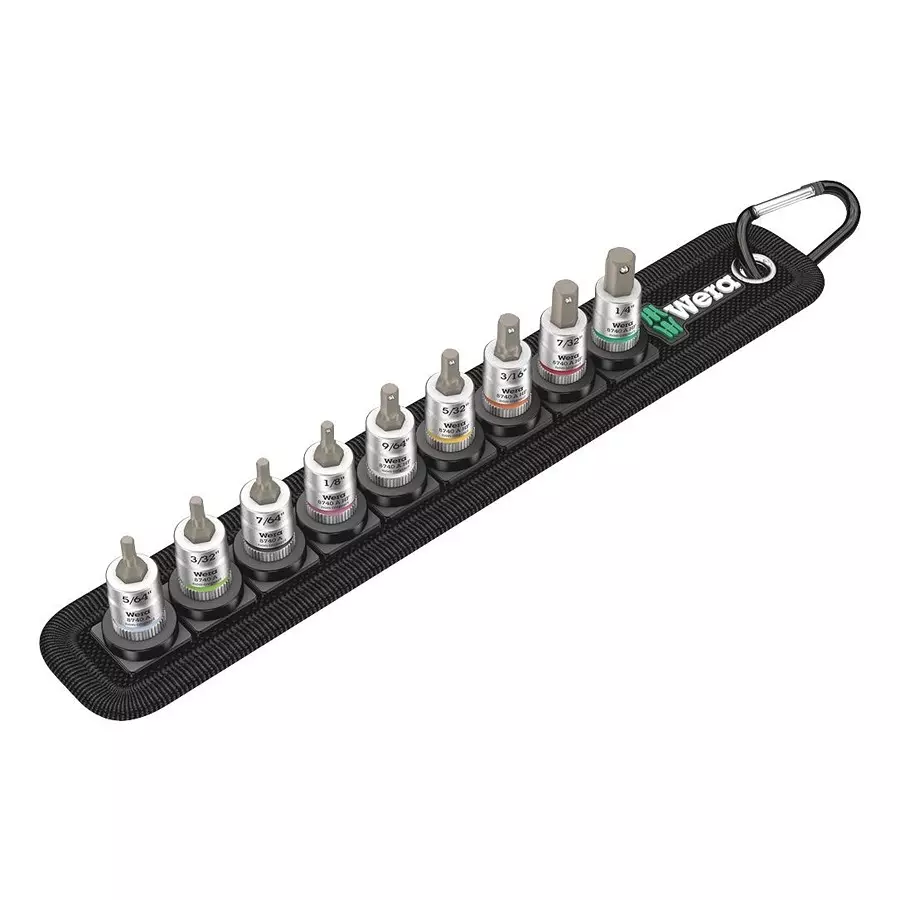 WERA HEX BIT SOCKET SET, 1/4IN DRIVE, 11PC, BELT A IMPERIAL 1