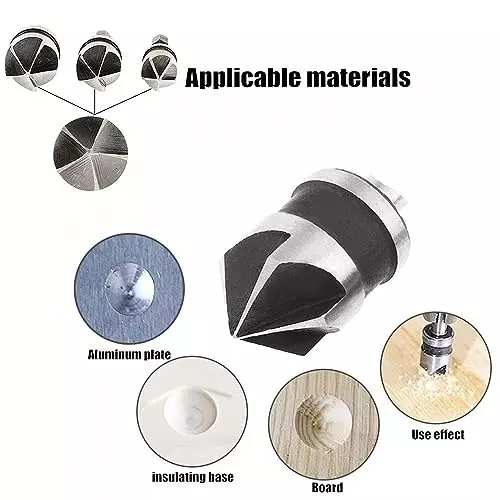 Malfah Enterprises Chamfer Countersink Drill Bit 12, 16, 19 mm 90° Cutting Angle HSS (Pack of 3)