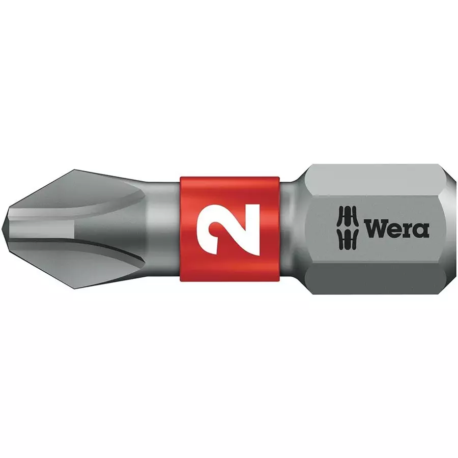 WERA PHILLIPS BIT, SIZE PH2, 25MM, 05056422001