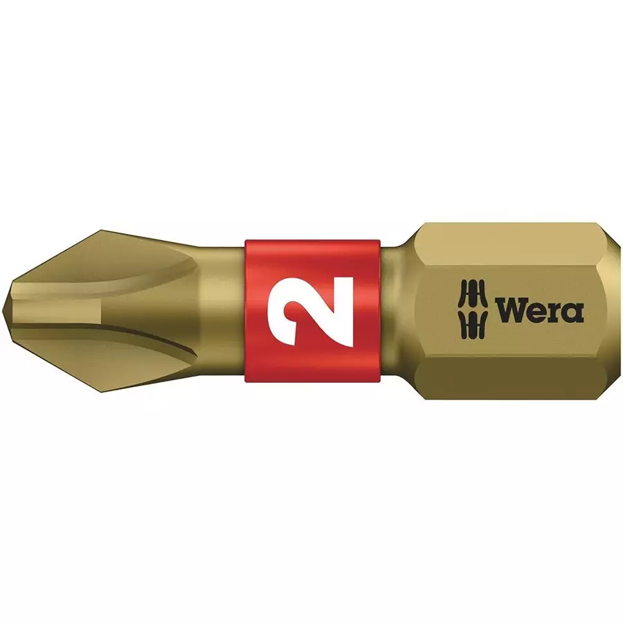 WERA PHILLIPS BIT, SIZE PH2, 25MM, 05056412001
