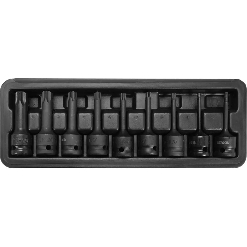 Yato GRD Impact Bit Socket Set CRMO 12.7 mm (1/2 inch), YT-10654 (Pack of 9 Pcs)