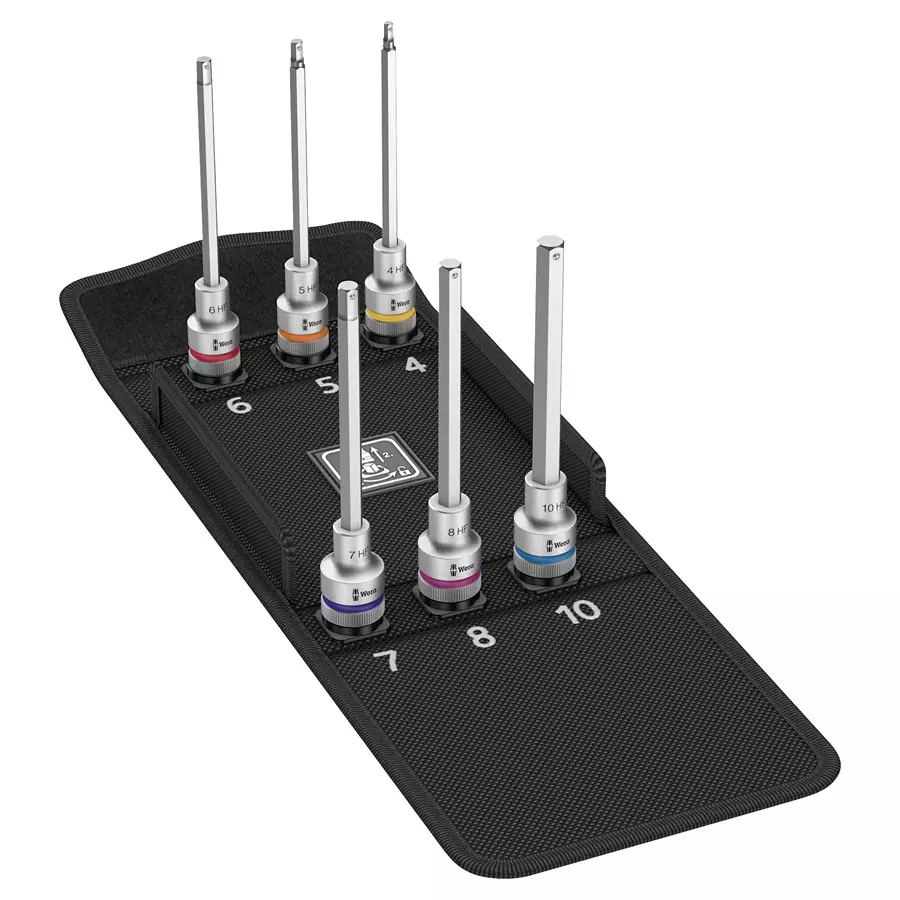 WERA BIT SOCKET SET W/HOLDER, 1/2" DRIVE, 7PC, 05004210001