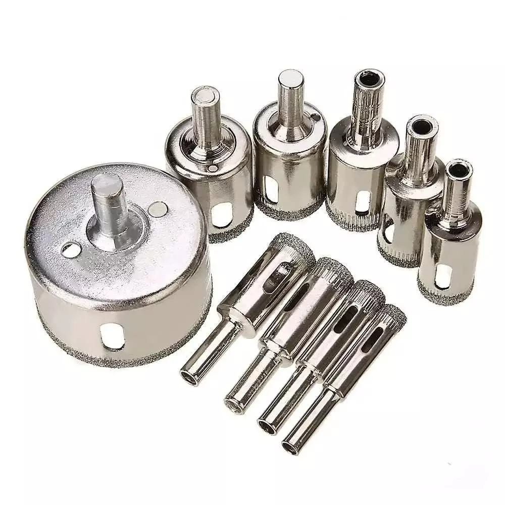 DY TOOLS Diamond Hole Saw Drill Bit Set Carbide & Glass Straight Shank 3-45 mm (Pack of 16)