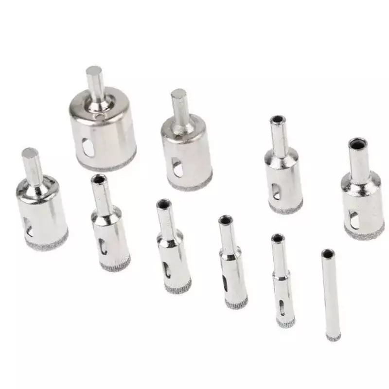 DY TOOLS Diamond Hole Saw Drill Bit Set Carbide & Glass Straight Shank 3-45 mm (Pack of 16)