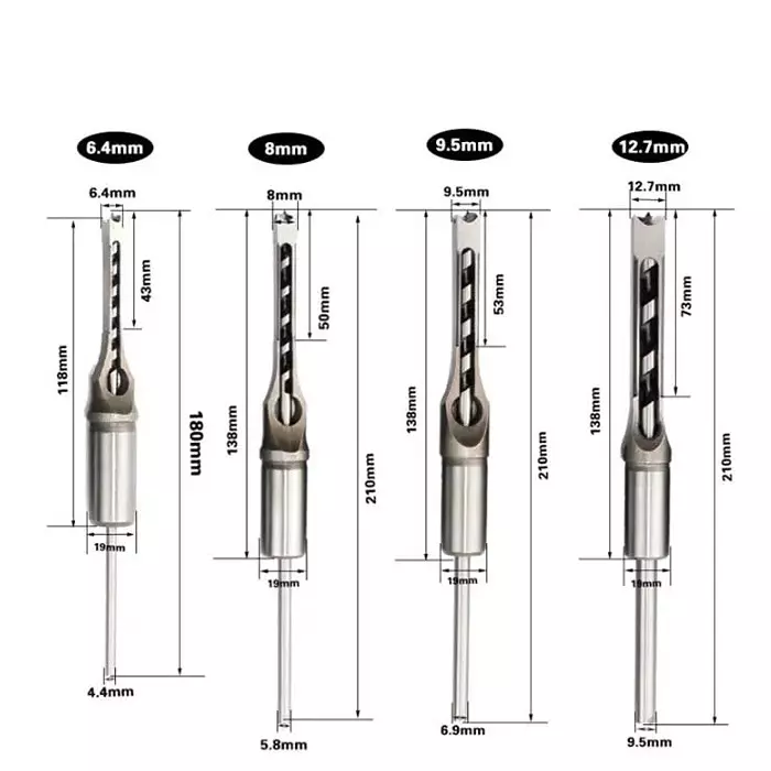DY TOOLS Twist Drill Bit Set High Speed Steel Square Shank 6, 8, 10 & 12.7 mm Bit Size (Pack of 4)