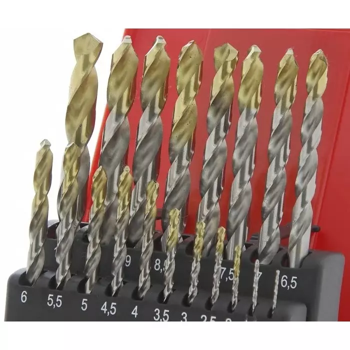 DORMER PRAMET Twist Drill Bit Set 19-Piece for Multi- material 10 mm max 1 Min HSS-TiN Bits, A095201