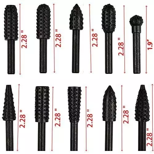 DY TOOLS Rotary Burr Drill Bit Set Carbon Steel Round Shank 6 mm (Pack of 10)