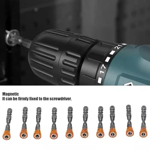 DY TOOLS Cross Head PH2 Screwdriver Bit Set Magnetic Collar 6.35 mm (1/4 Inch) Hex Shank (Pack of 10)