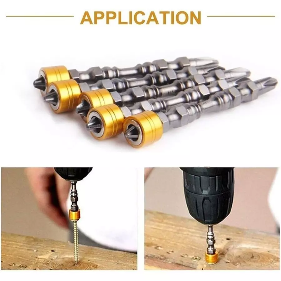 DY TOOLS Cross Head PH2 Screwdriver Bit Set Magnetic Collar 6.35 mm (1/4 Inch) Hex Shank (Pack of 10)