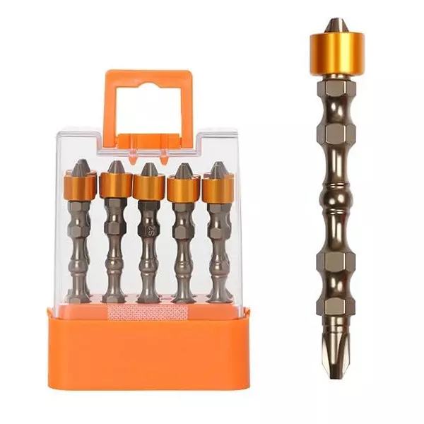 DY TOOLS PH2 Strong Magnetic Screwdriver Bit Set Chrome Vanadium Steel Straight Flute Straight Shank (Pack of 5)