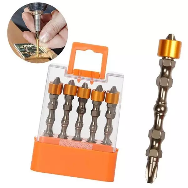 DY TOOLS PH2 Strong Magnetic Screwdriver Bit Set Chrome Vanadium Steel Straight Flute Straight Shank (Pack of 5)
