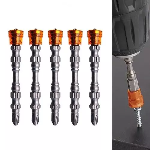 DY TOOLS PH2 Strong Magnetic Screwdriver Bit Set Chrome Vanadium Steel Straight Flute Straight Shank (Pack of 5)